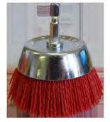 Spindle Mounted Brushes Crimped Cup Brush Josco Crimped Cup Brushes are all fitted with a quick change 6.3mm hex shank (spindle). Suitable for use in drills.