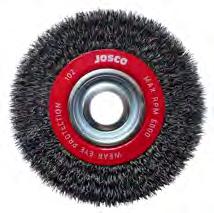 Wheel Brushes Crimped Wheel Brushes Josco Wheel Brushes with crimped wire are suitable for bench grinders.