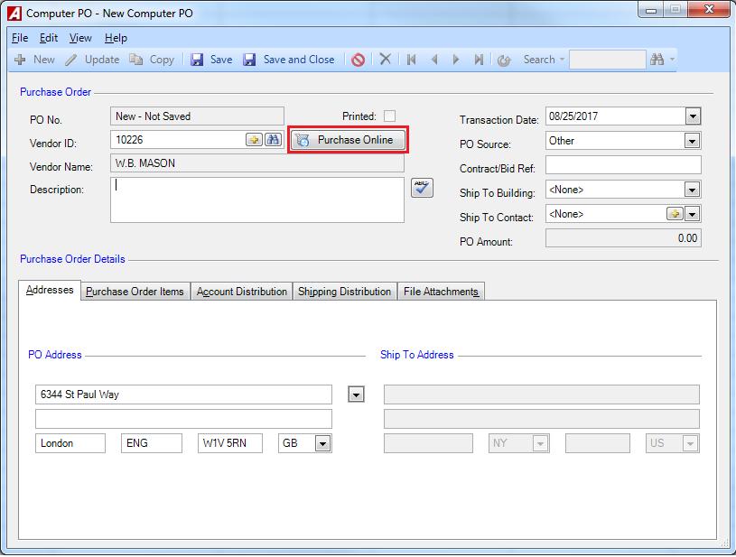 Computer PO Entry In nvision Accounting Computer PO, after selecting/adding a schedule, entering Add