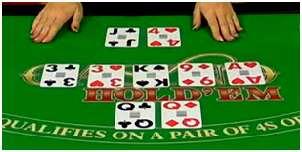 To find a winner, the best paying hands are formed automatically and compared for the player and for the dealer, using five out of seven available cards.