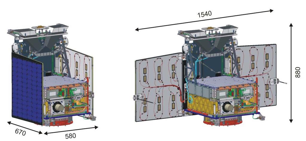 Fig. 1. TET-1 envelope For the TET-1 mission the payload consists of 11 different payloads.