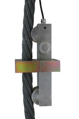 Heavy Duty Tensiometer WT3 Combined load indication and load limitation system for hoisting devices and cranes with large wires. Electronic clamp-on tensiometer, universal fit.