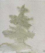 This technique is ideal suited to creating atmospheres and very soft shapes. As you can tel with the Pine tree.