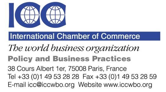 The International Chamber of Commerce ICC is the world business organization, a representative body that speaks with authority on behalf of enterprises from all sectors in every part of the world.