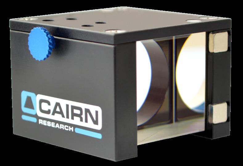 5.2) Polarisation (anisotropy) studies For polarisation experiments, a Cairn filter cube with an integrated polarising beamsplitter cube* is also available as an