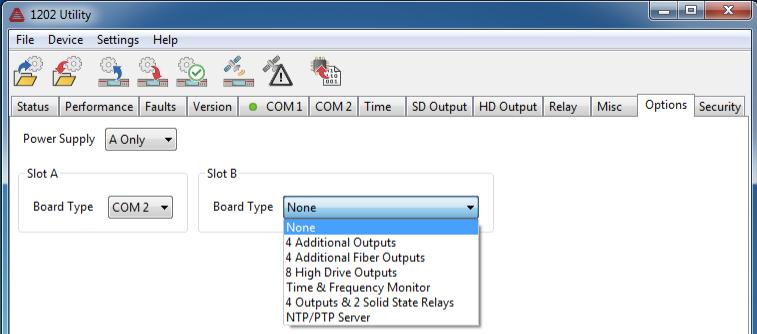 7.15 Option Screen 55 7.15 Option Screen Two options are available: Option A and Option B. Figure 7.20 illustrates both. Currently, Option A includes a second serial port, COM2.
