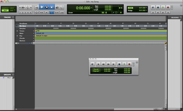 If you ve closed the mix window, you should now just see the main Pro Tools window, called the edit window.