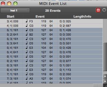 As before, you can play back your MIDI with this window open, as well as edit the data of course.