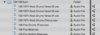 If you have auditioned a drum loop that came with Pro Tools Big Fish collection, it will most likely tell you the speed of the loop as part of the name (i.e. 129 16 th Rock Drum Verse 03.wav).