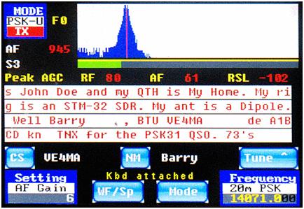 Finally, when you are ready to terminate the QSO, you can press the keyboard F10 key to turn on the transmitter, press the keyboard F6 key to send a thank you and your good wishes, and press the