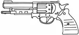 Values between brackets are those for the revolver (ammo :.44 (4D6)). Texas Arms.