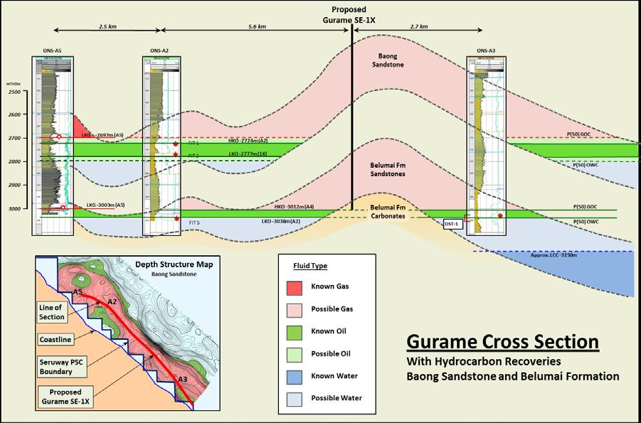 Gurame Prospective Resource Assessment - MEO Preliminary Estimate Baong Reservoir Unit P90 P50 P10 Recoverable Hydrocarbon Gas Bscf 168 321 583 Recoverable Oil and Condensate MMstb 18 41 86 Belumai