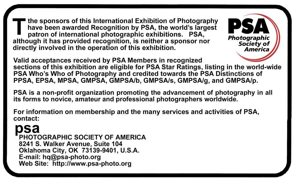 1st HPC International Photographic Exhibition 2019-004 ORGANIZER Horizon Photo Club - Australia CONTACTS Contact person:horizon Photo Club Chairman Damian Skelton Address: 4704 / 330 church street,