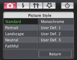 Setting Picture Styles and Applying to the You can set and apply Picture Styles to the camera, in the same way as operating from the camera.