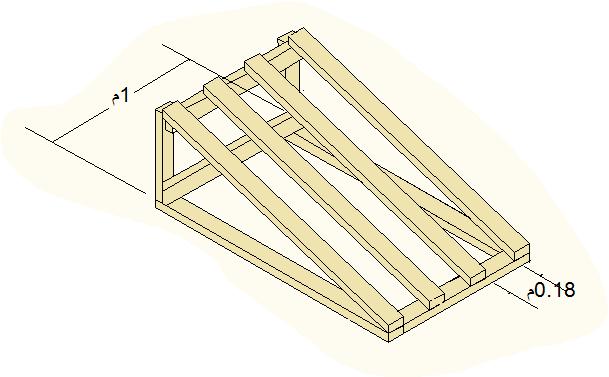 Ramps for wheelchair users: it could be done as shown in the figure which shows a structure of wood timber, slope (3: 1) and then we cover by a layer of ply wood on the surface of the