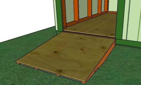 Then place the plywood over the ramp and fix with nails as shown below.