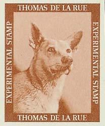 The next new label (above) depicts a dog and it utilises the same artwork (left) that was recorded in an earlier issue of Dummy Stamps.
