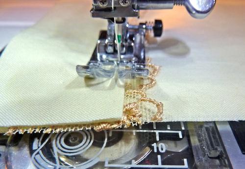 Make sure your machine is thread wtih thread to best match the bib fabric in the top and