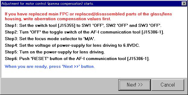 Motor control adjustment (Gamma compensation) JAA76551-R.3460.