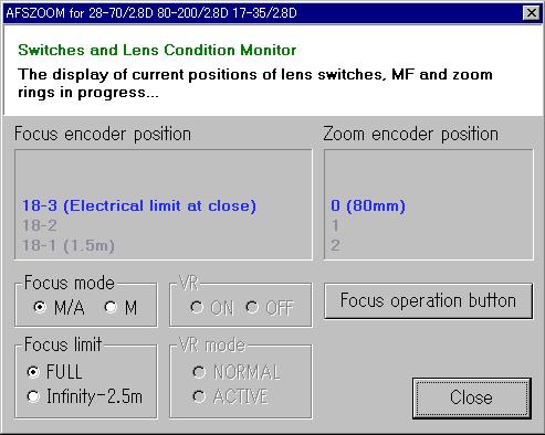 Inspection of switches and lens conditions JAA76551-R.3460.