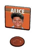 SET UP 6 Place the game board in the middle of the table, Brady Bunch side up, and place the Round Marker on the space. Choose which player will be Alice.