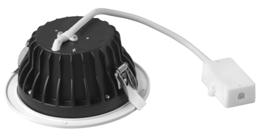 1100lm OPTCAL SYSTEM O - opal diffuser, made of frosted PMMA, wide beam angle, diffuse light distribution ELECTRCAL EQUPMENT integrated electronic driver 3-pole screw