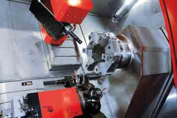 Stable and precise C-axis for accurate contour milling and milling-turning work Strong Y-axis with a large stroke Dynamic B-axis with PowerMill milling spindle for maximum
