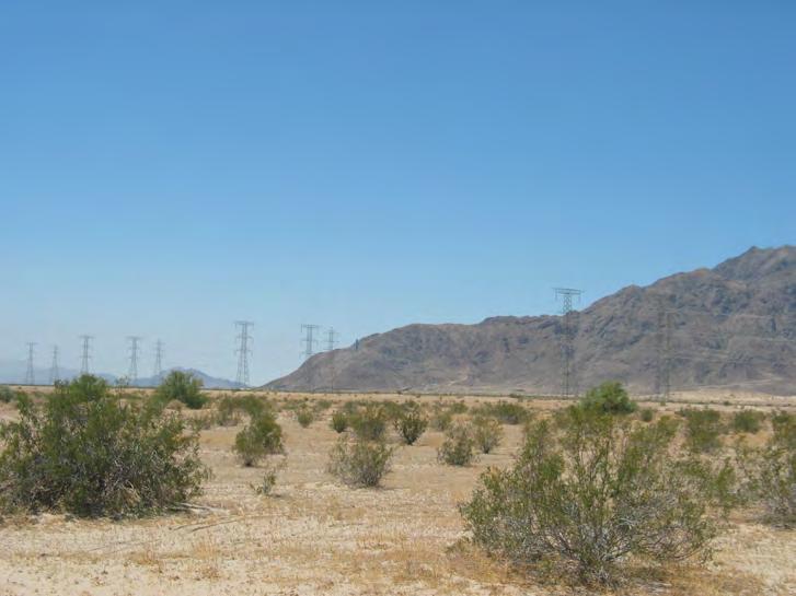 View from KOP #3 (SR-98) looking south towards the existing transmission lines located within Utility Corridor N.