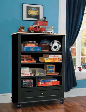 (Shown with Black ) 590-111B BOOKCASE / MEDIA CABINET- BLACK (Shown with Black, set up with
