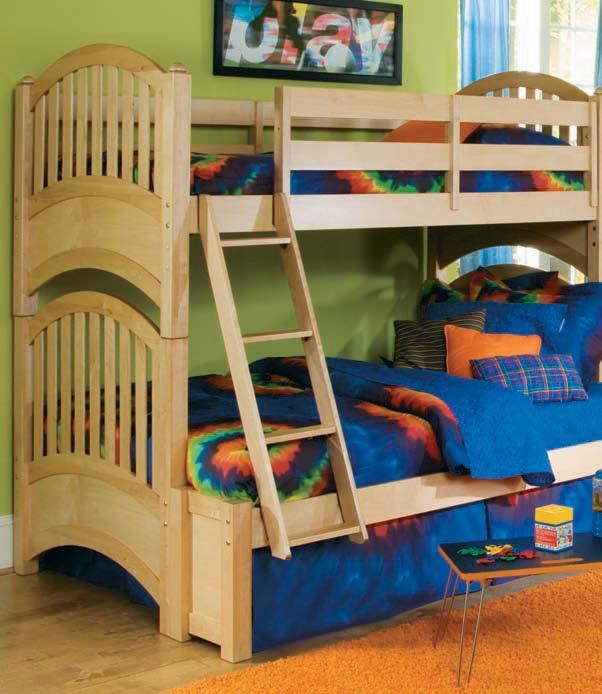 12 590-976R 3/3 BUNK BED COMPLETE - NATURAL MAPLE COLOR 590-980 4/6
