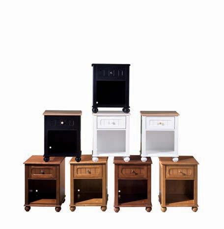 590-411WT DRAWER NIGHTSTAND - (Shown with Natural Color ) Bottom Row, Left to Right: 590-411C DRAWER NIGHTSTAND -CHERRY (Shown with Nickel ) 590-411M DRAWER NIGHTSTAND -MAPLE (Shown with Nickel )