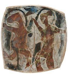 Peter Voulkos Vase, about 1956 Glazed stoneware, thrown and slab constructed, slip-stencil