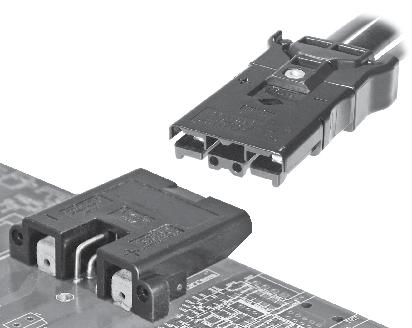 The patented connector is designed to provide high power and auxiliary connections in a single housing.