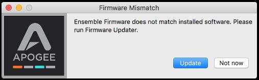 Update Ensemble s Firmware.