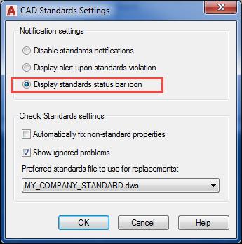 Enter TRAYSETTINGS in the command window to display the Tray Settings dialog box.