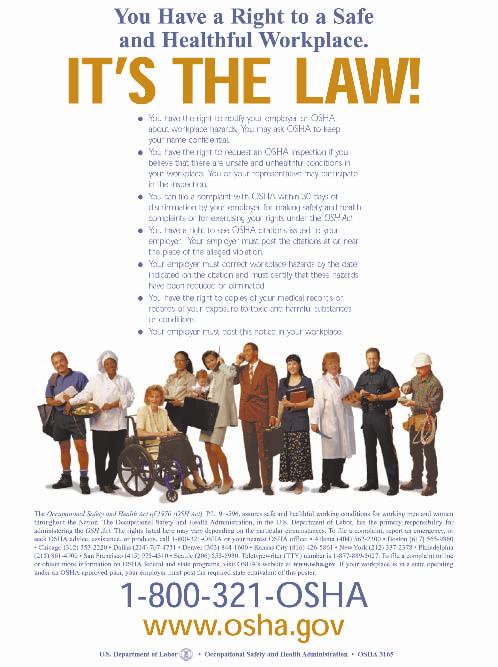 poster tells employees about their rights