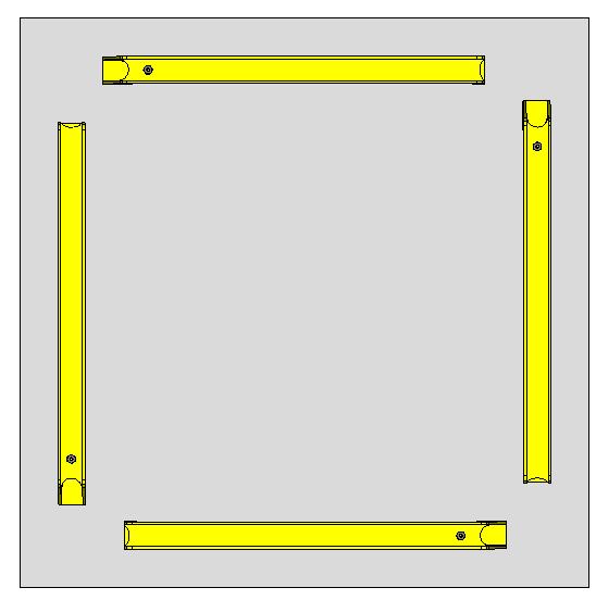 Figure 2 : UHF IFA Sequentially rotated Array optimized to leave enough space between them to accommodate the L-band antenna. The sequential square array is shown on Figure 2.