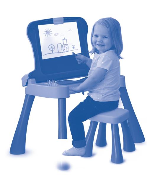 Easily Transforms from an Activity Desk to an Art Station and Chalkboard.