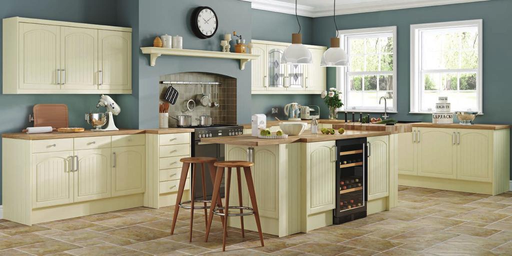 Cottage Cream The fresh country look of the Cottage Cream door gives familiar appeal.