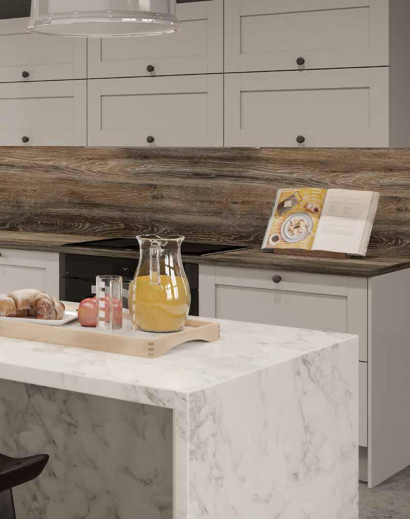 complete the look Here we bring together two contrasting surfaces to show how they work together to create harmony in a beautiful, functional kitchen.