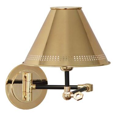 Available in polished brass, polished nickel, or brass with satin black accents 10 to 21.