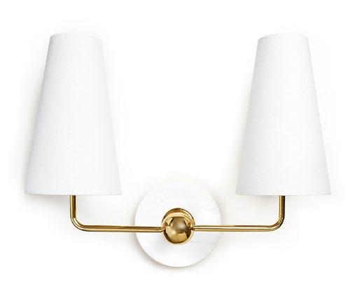 BRASS HAND SCONCE Sand cast in polished brass with blackened accents and an