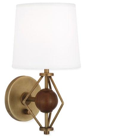 5 H CARACAS TWO-LIGHT SCONCE Polished brass with a marble backplate and two