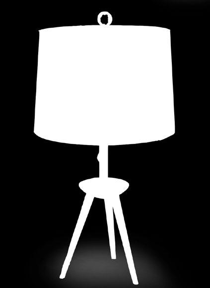, 10 H JACQUES STACKED TABLE LAMP Smoke acrylic cubes sandwich a nickel ball with a nickel trimmed linen shade 16 W, 16 D, 28.