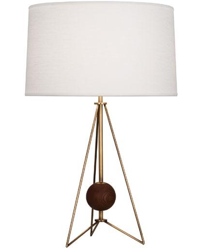 25 H Shade: 17 W, 17 D, 10 H ACROPOLIS TABLE LAMP Smoke acrylic with polished nickel details and an octagonal white linen shade
