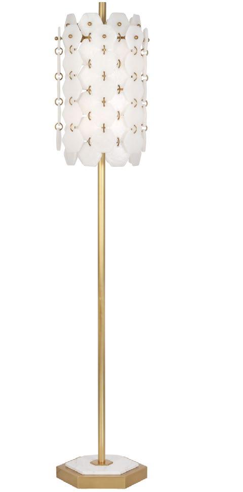 VIENNA FLOOR LAMP Linked and layered hexagon-shaped Pulegoso glass on a metal