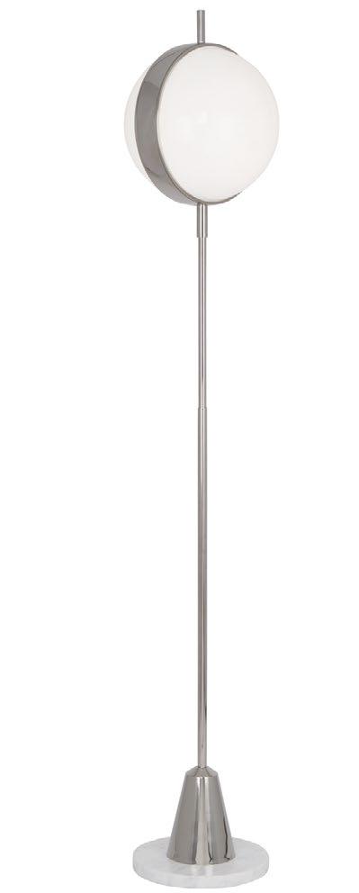 Bronze PARKER FLOOR LAMP Our signature Nixon pattern rendered in bronze or nickel laser-cut metal surrounding a frosted, cased glass interior