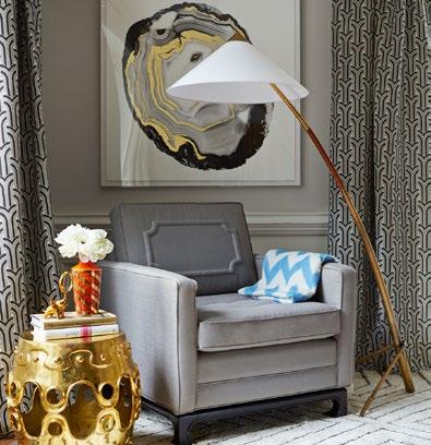 INDOCHINE FLOOR LAMP Polished brass stem with leather wrapping