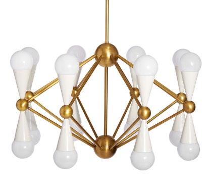 Ivory Ivory Black Black CARACAS 16-LIGHT CHANDELIER Ivory or black finish with polished brass and