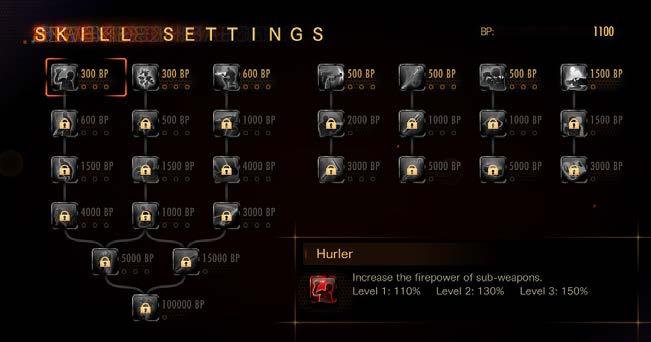 SKILLS Acquire skills to improve your abilities. Skill Settings can be accessed from the Campaign menu.